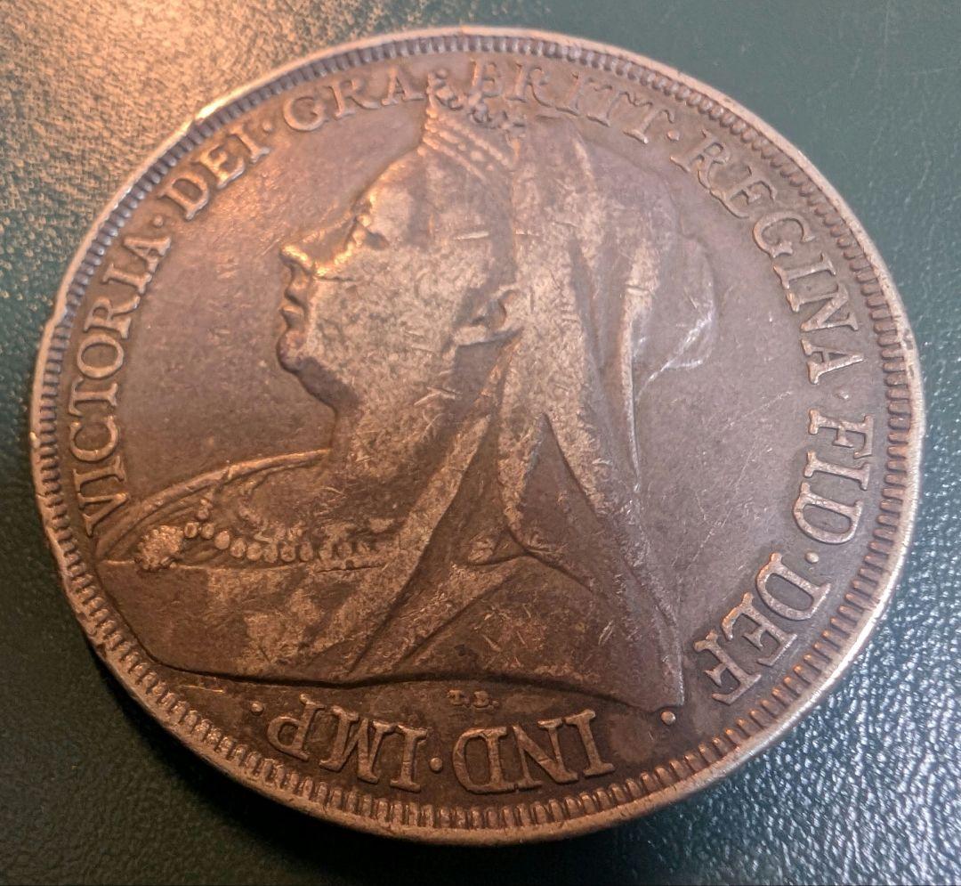 1893年 ヴィクトリア ビクトリア 女王 ベールドヘッド クラウン 銀貨
