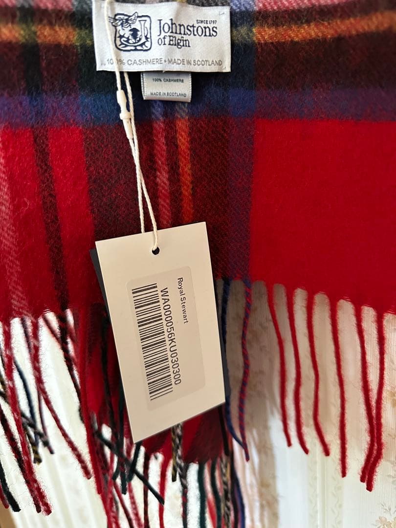 ジョンストンズ カシミア 大判ストール マフラー ロイヤルスチュワート