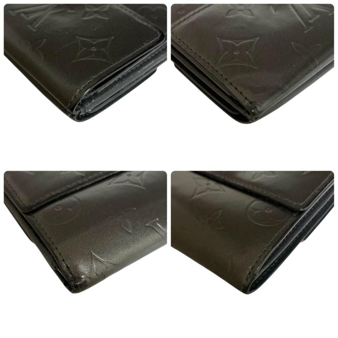 美品 LOUIS VUITTON モノグラムマット 折り財布 ノワール