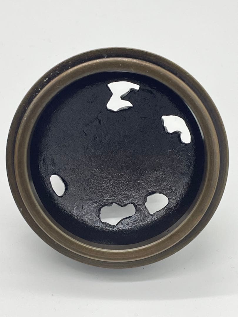 【美品】高岡銅器 金工家 二上常太郎 元威 蝋型鋳銅 唐子足 獅子香炉 香爐