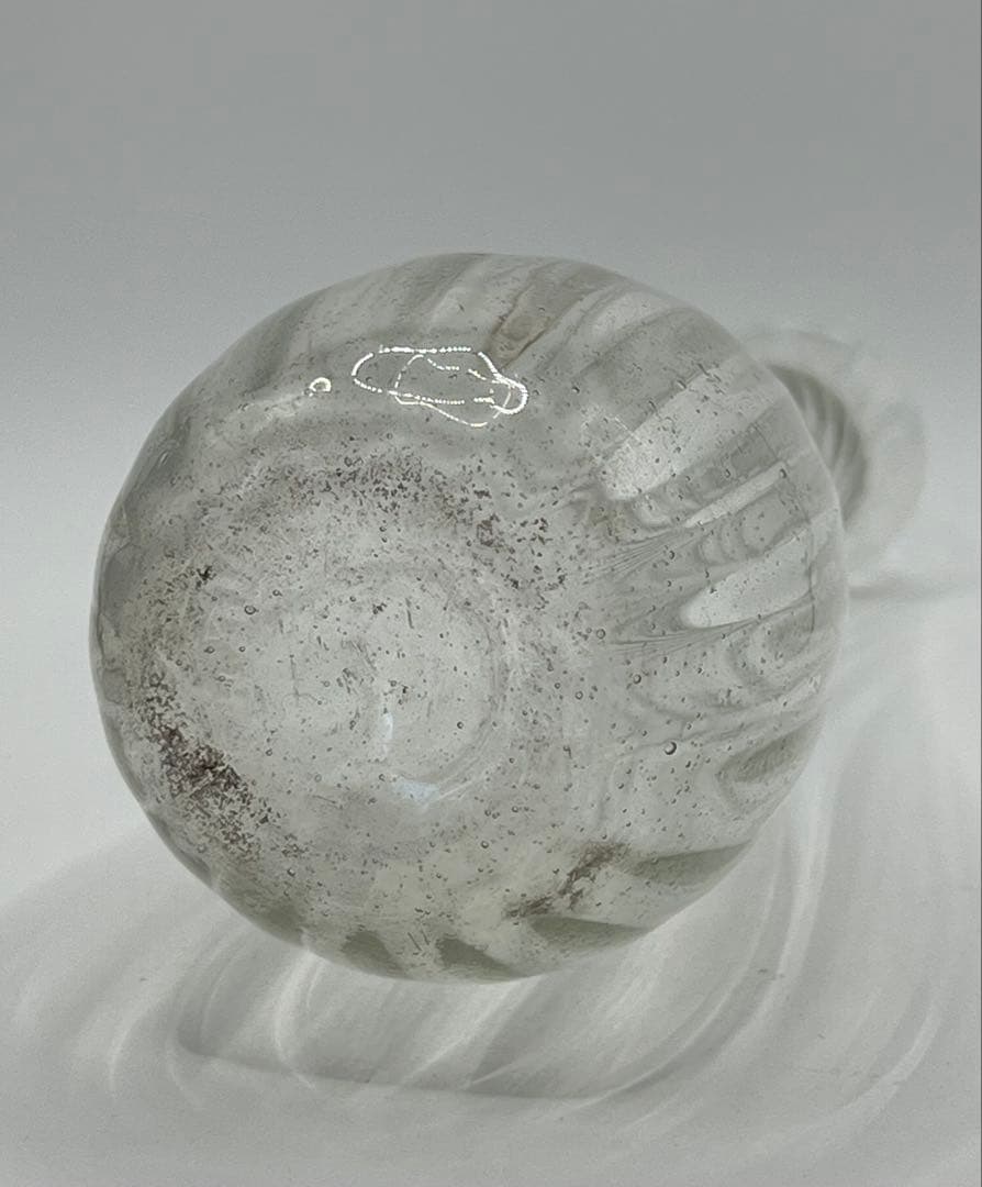 時代　捻りガラス　ウランガラス　徳利　一輪挿し　和ガラス　アンティーク　古道具