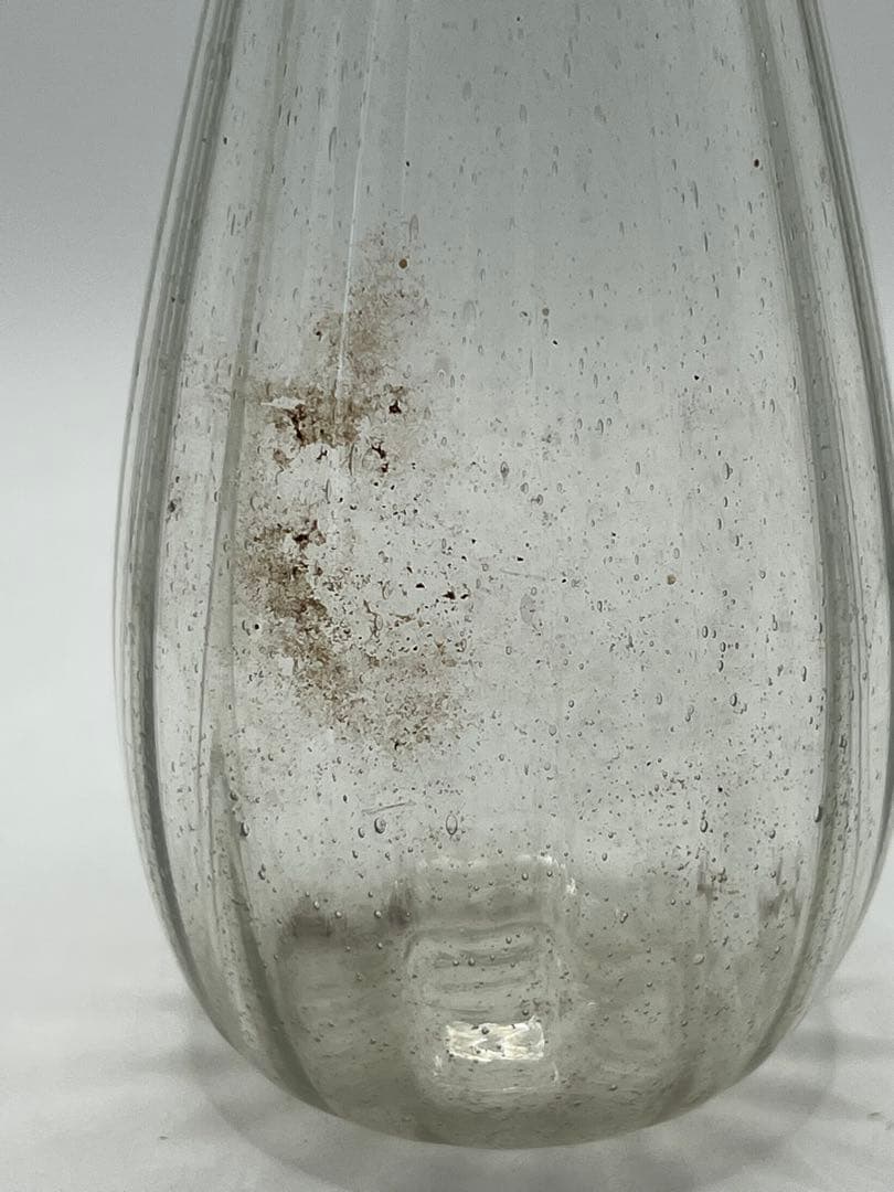 時代　捻りガラス　ウランガラス　徳利　一輪挿し　和ガラス　アンティーク　古道具