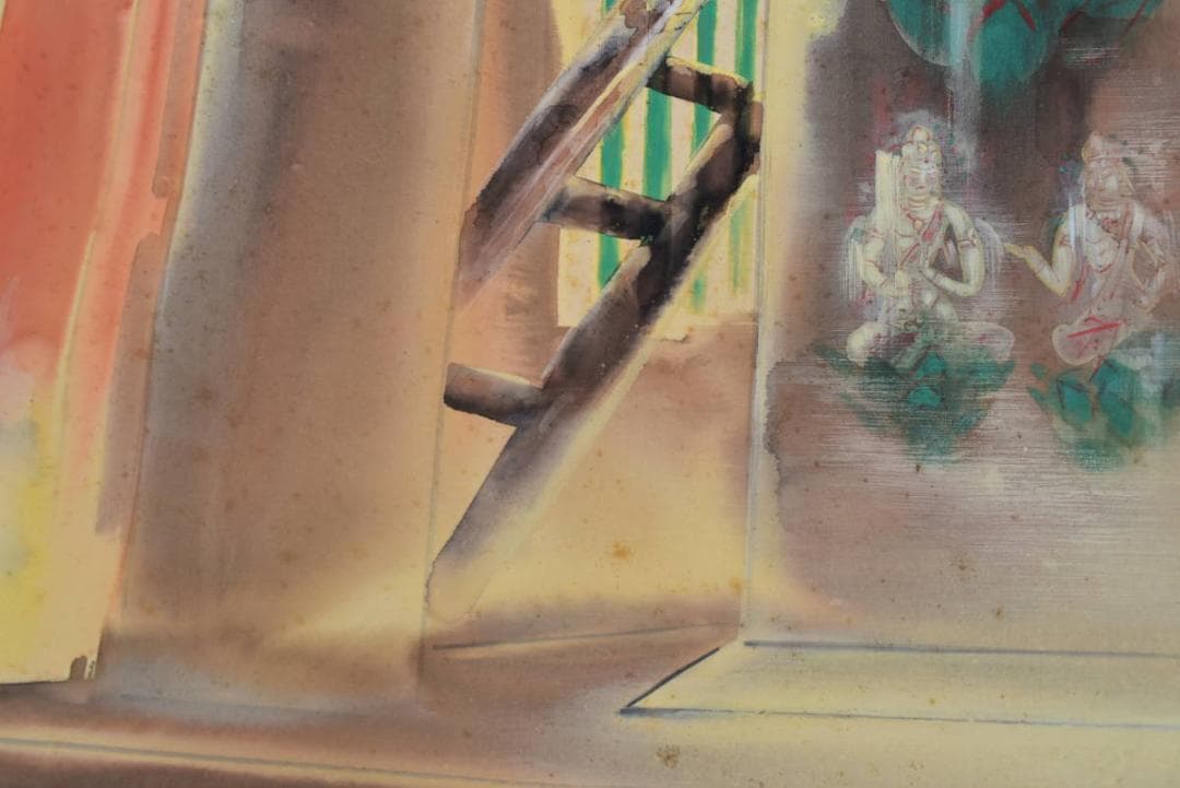 【真作】豊/三尊佛図/掛軸☆宝船☆AB-63