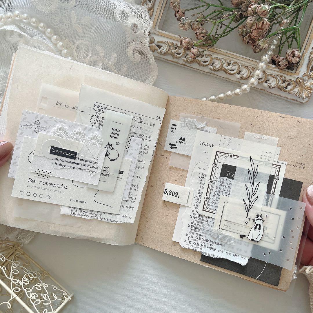 collagenote 18page コラージュ　和紙　journal