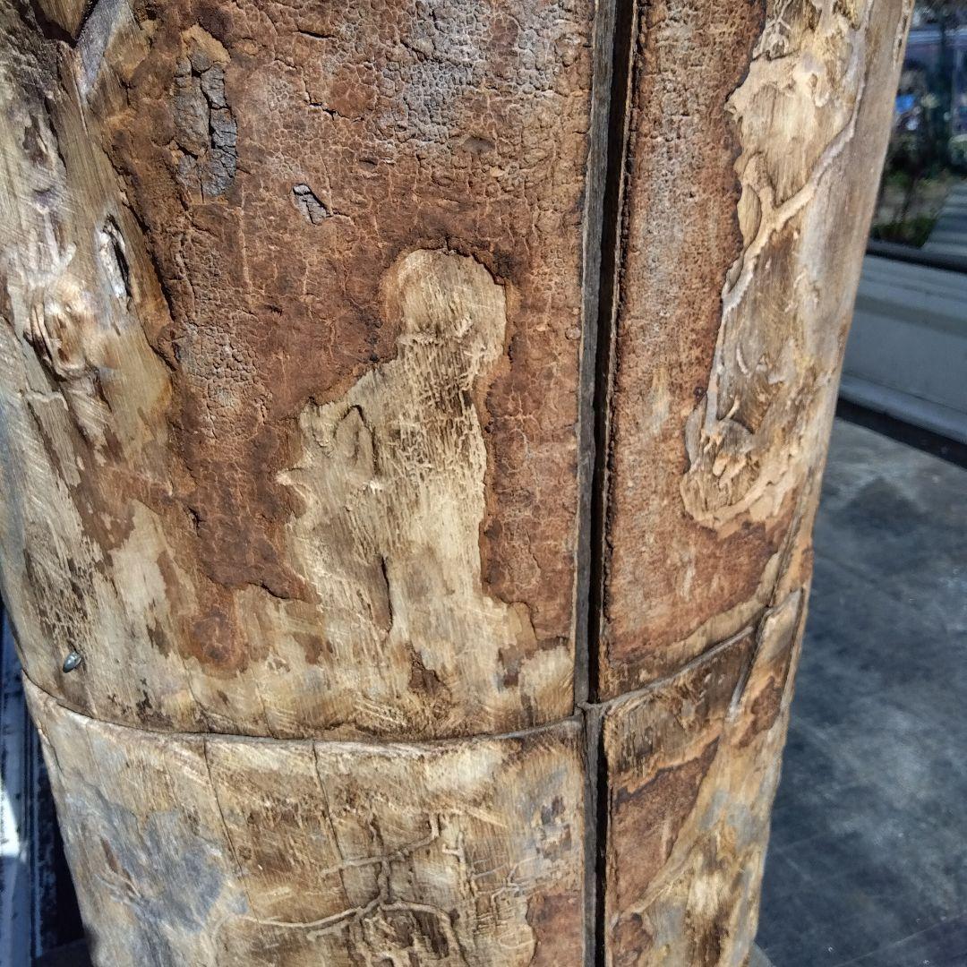 天然木製(桐材)円筒形採集道具 桐 丸洞 みつばち捕獲兼用飼育箱