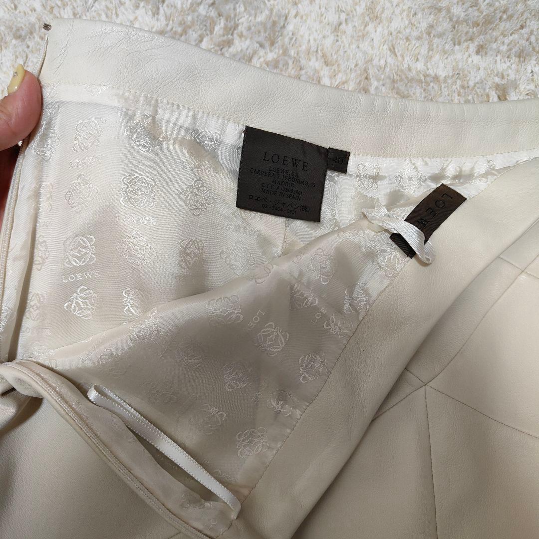 LOEWE ロエベ レザースカート 40 L 羊革 ラムレザー