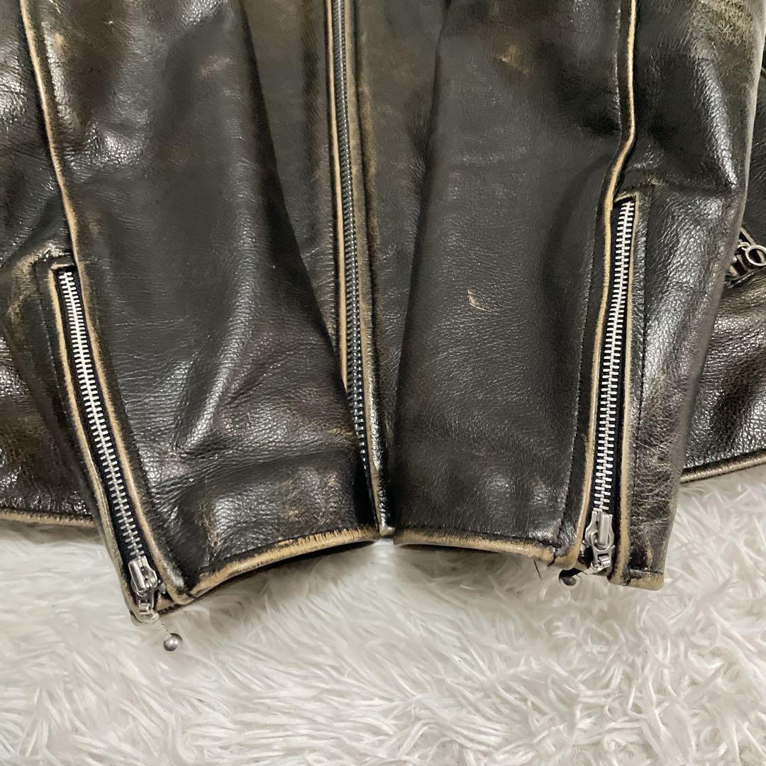 RBC レザージャケット　シングルライダース　本革　M メンズ　ヴィンテージ
