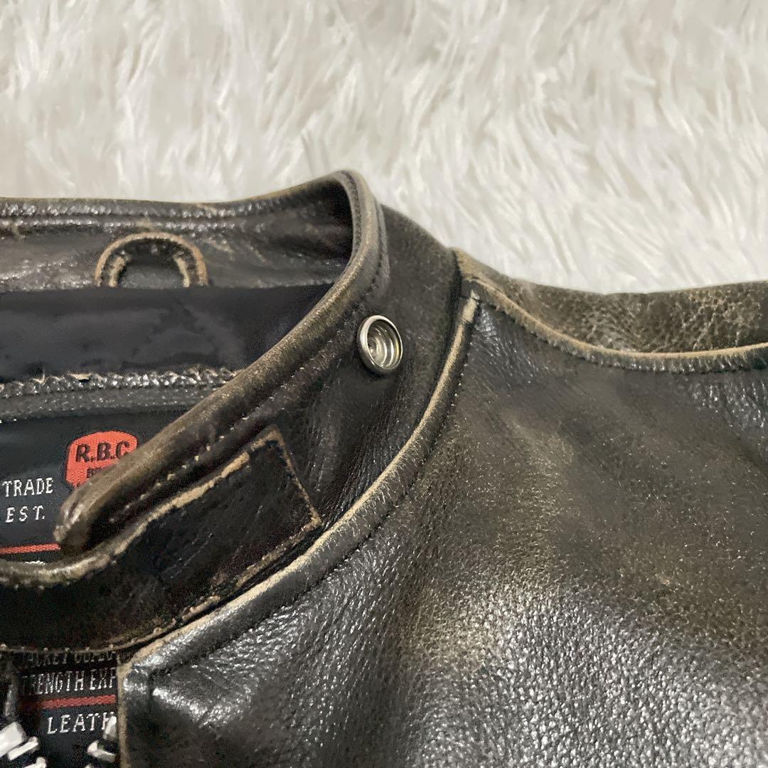 RBC レザージャケット　シングルライダース　本革　M メンズ　ヴィンテージ