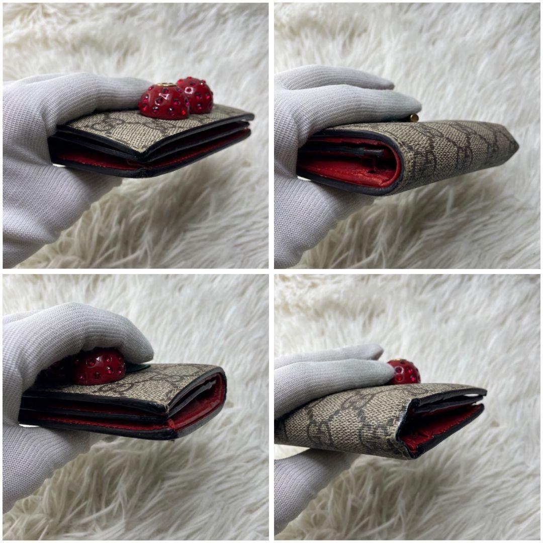✨美品✨ GUCCI 二つ折り財布 チェリー GG柄 ストーン抜けナシ
