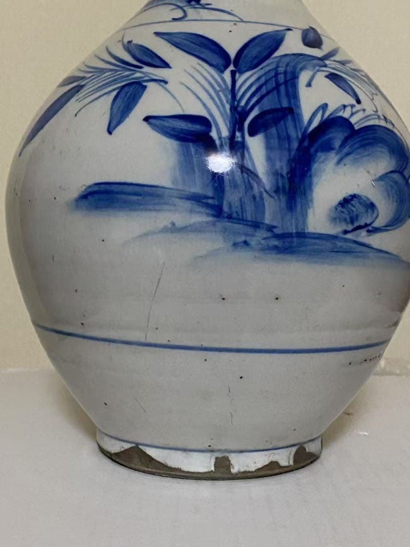 李朝 染付 花瓶 花器 骨董