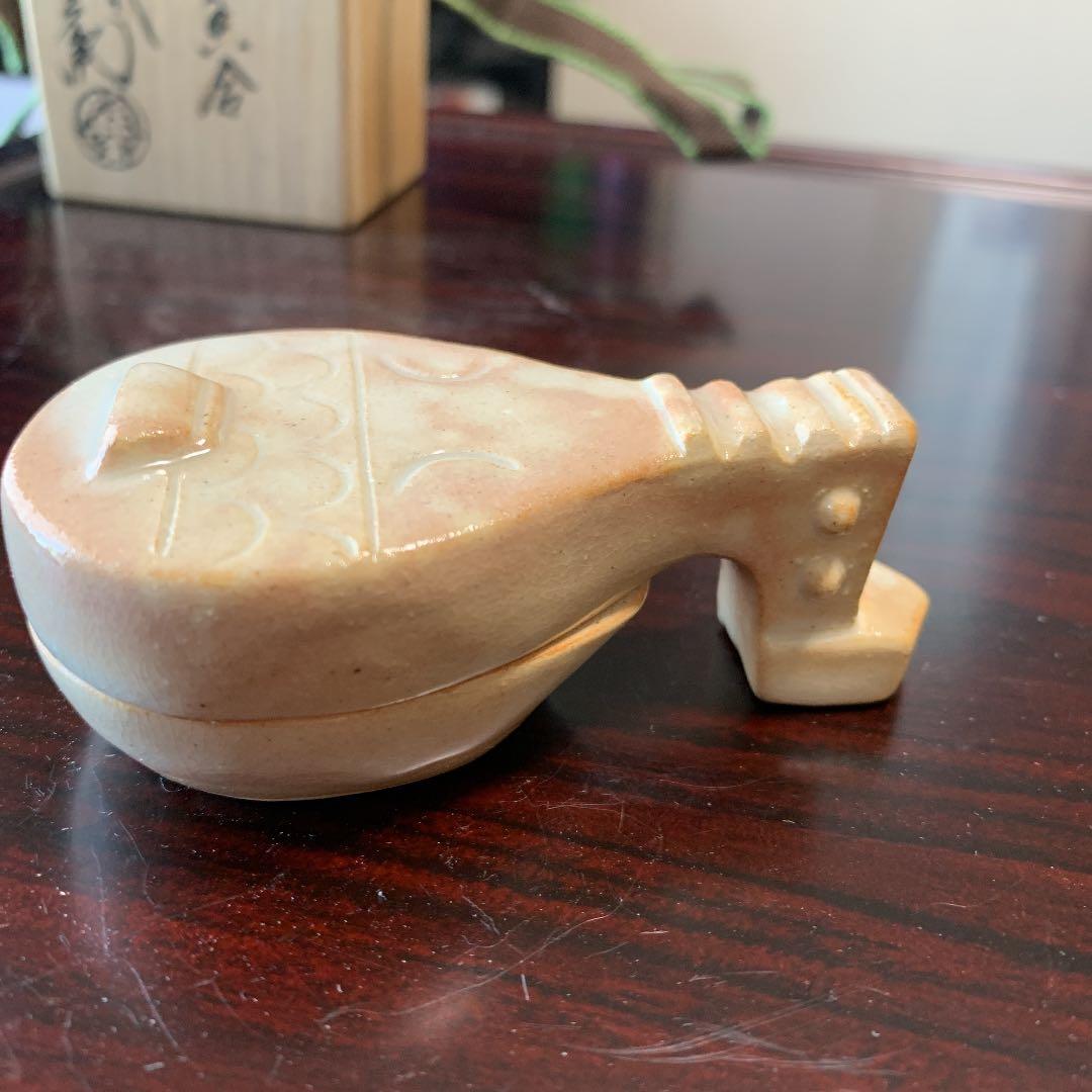 萩焼　香合　琵琶　十二代　田原陶兵衛　茶道具