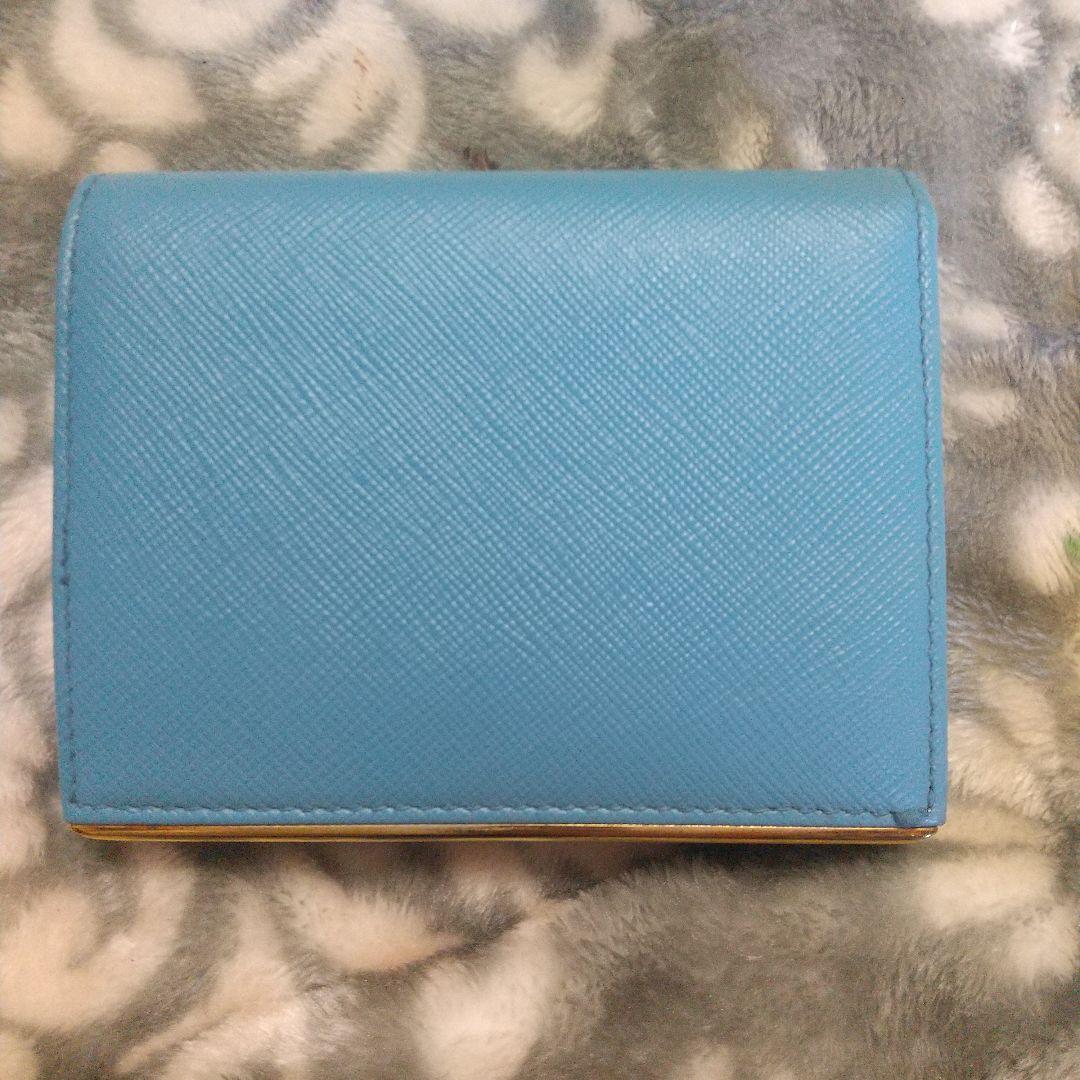 PRADA サフィアーノ 二つ折り財布ブルー系