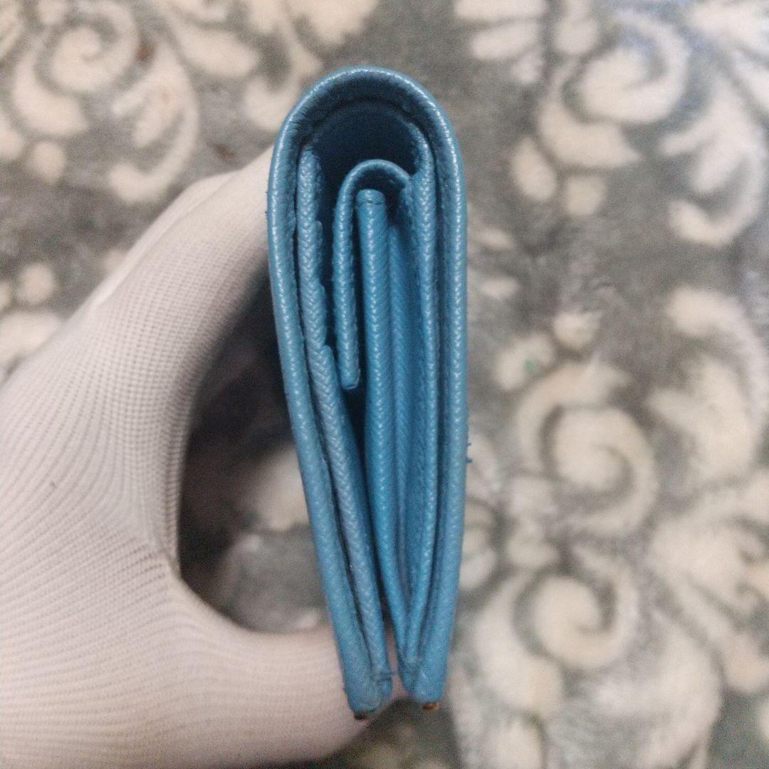 PRADA サフィアーノ 二つ折り財布ブルー系