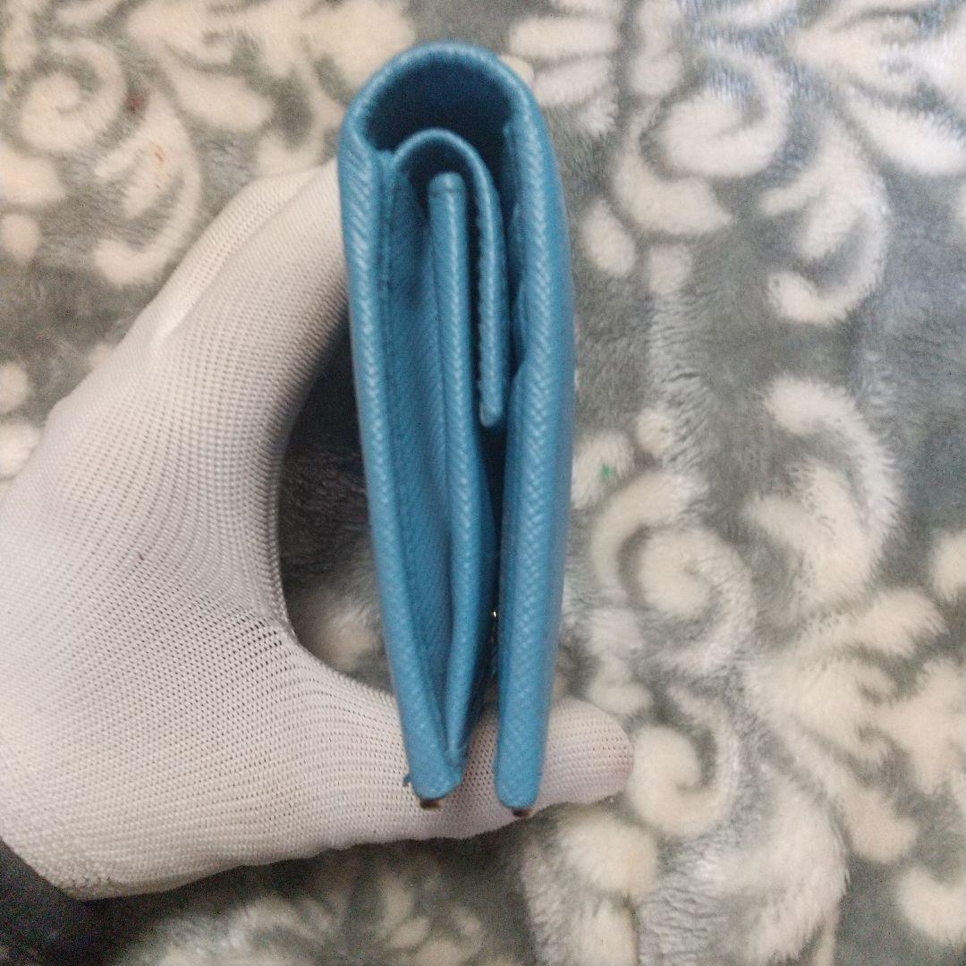 PRADA サフィアーノ 二つ折り財布ブルー系