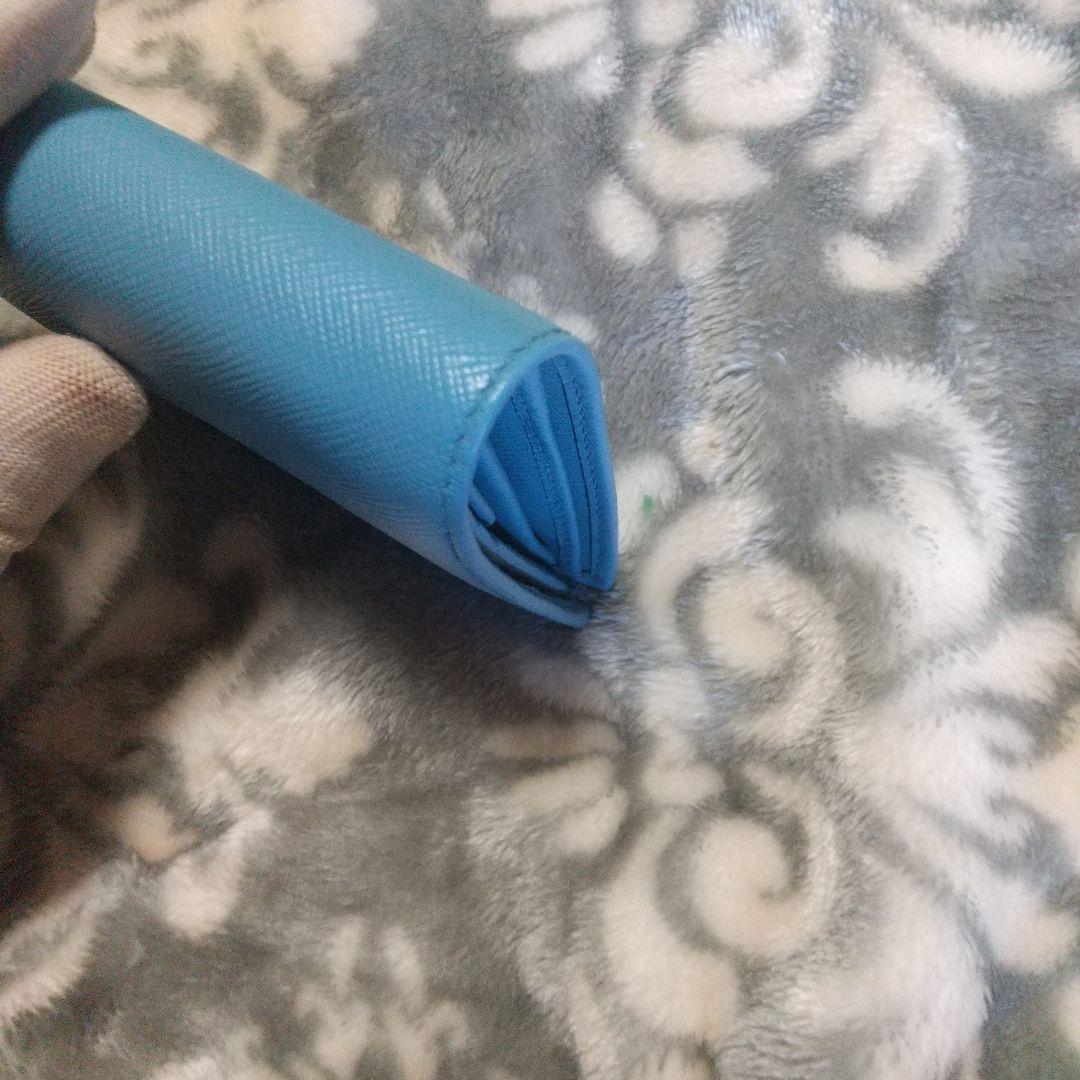 PRADA サフィアーノ 二つ折り財布ブルー系