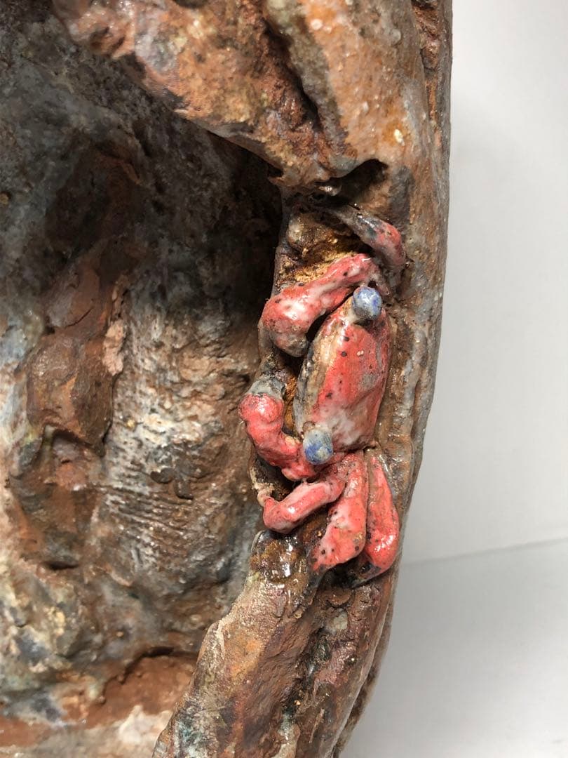 天神蟹　蟹細工　壺