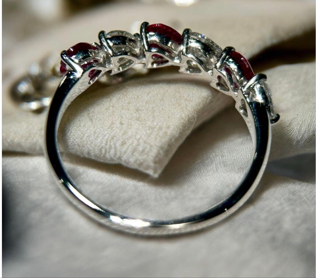 こんこん様　ルビーandダイヤモンド　ハートエタニティリング