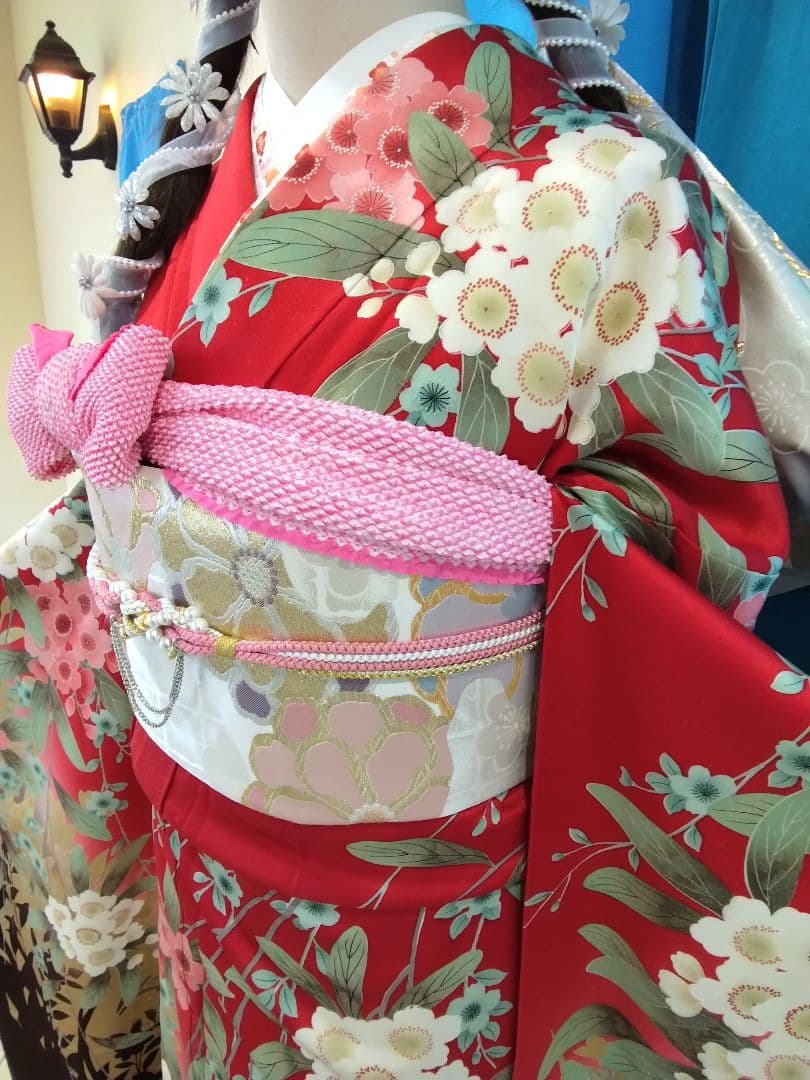 【専用】です❗正絹振袖成人式、重ね衿帯揚げ帯締め、西陣袋帯、襦袢、ガード加工