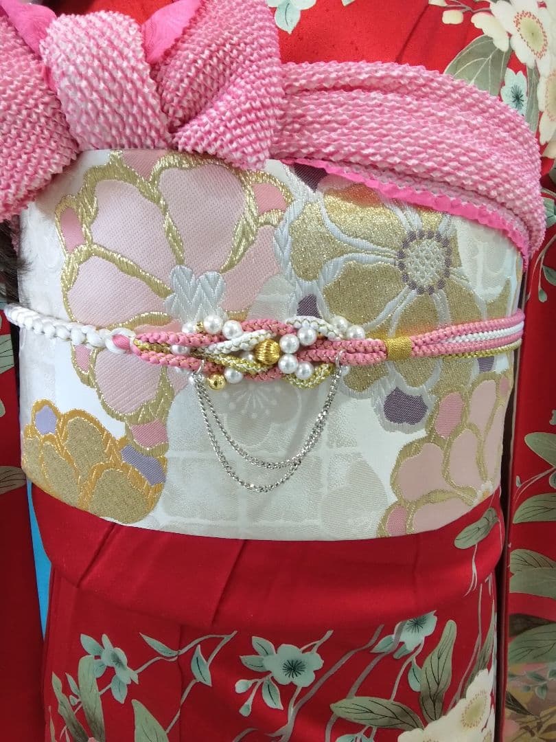 【専用】です❗正絹振袖成人式、重ね衿帯揚げ帯締め、西陣袋帯、襦袢、ガード加工
