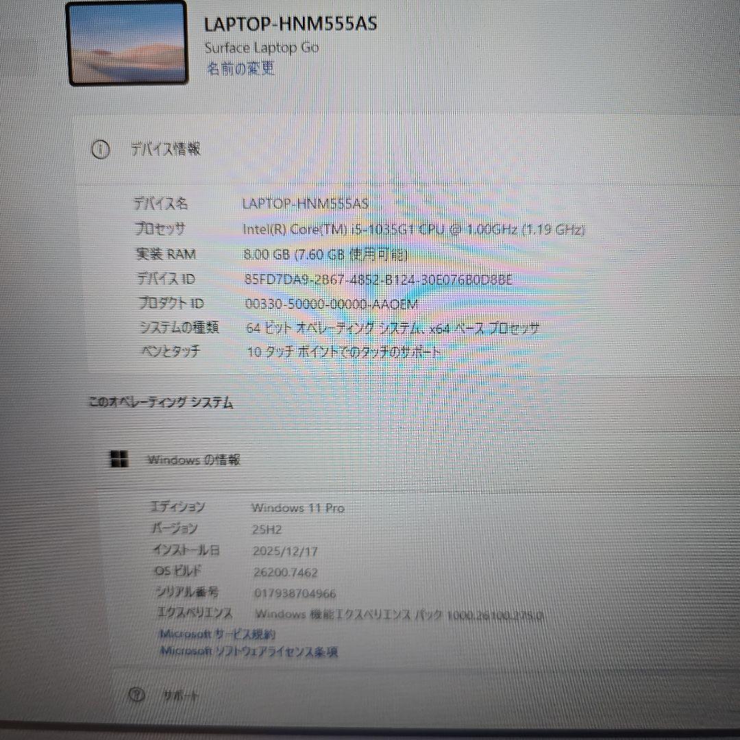 Microsoft Surface Laptop Go シルバー 本体と付属品