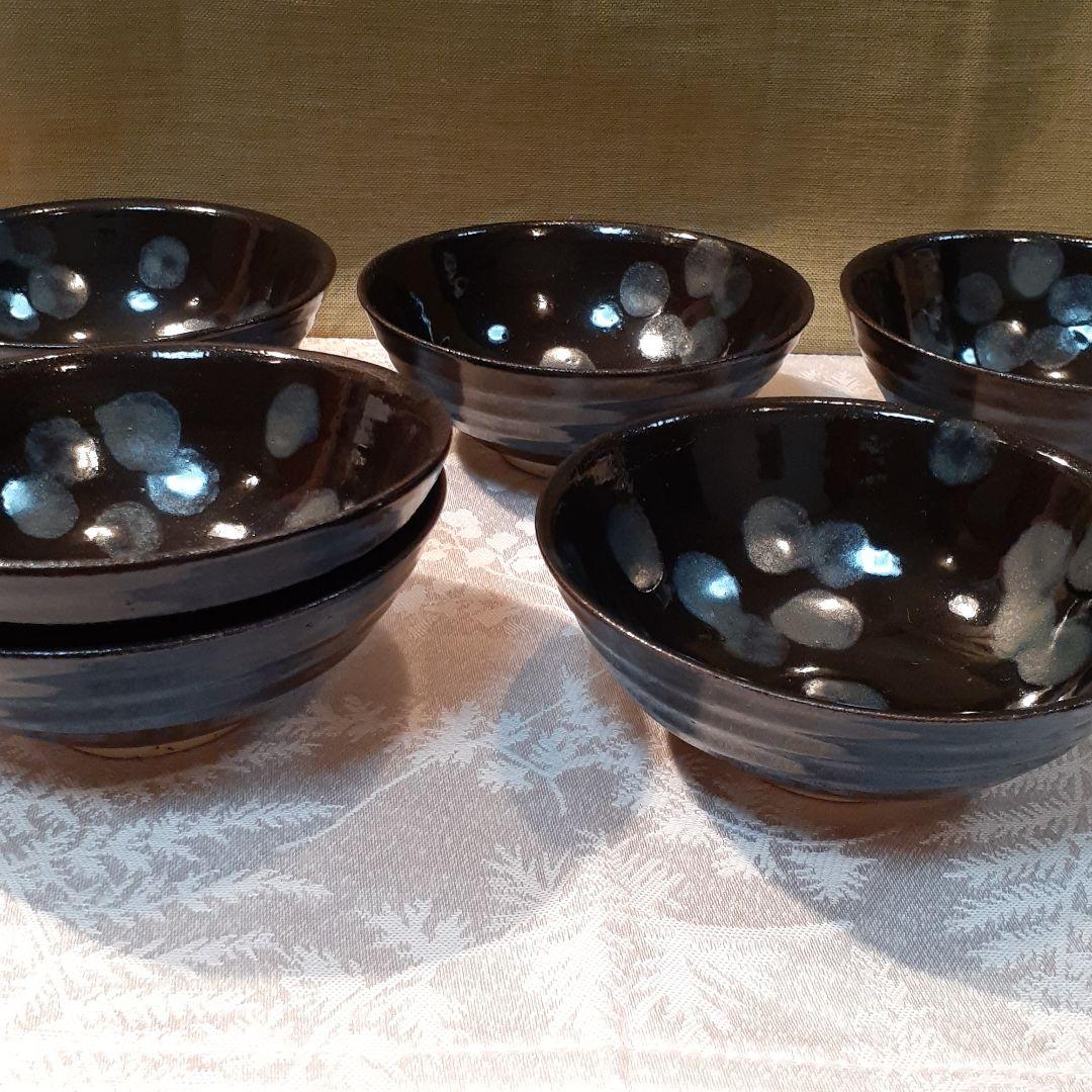 故、加藤仁　作　油滴天目碗６客揃