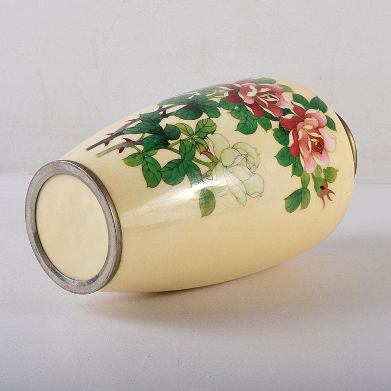 七宝焼　花文　花瓶　V　8090