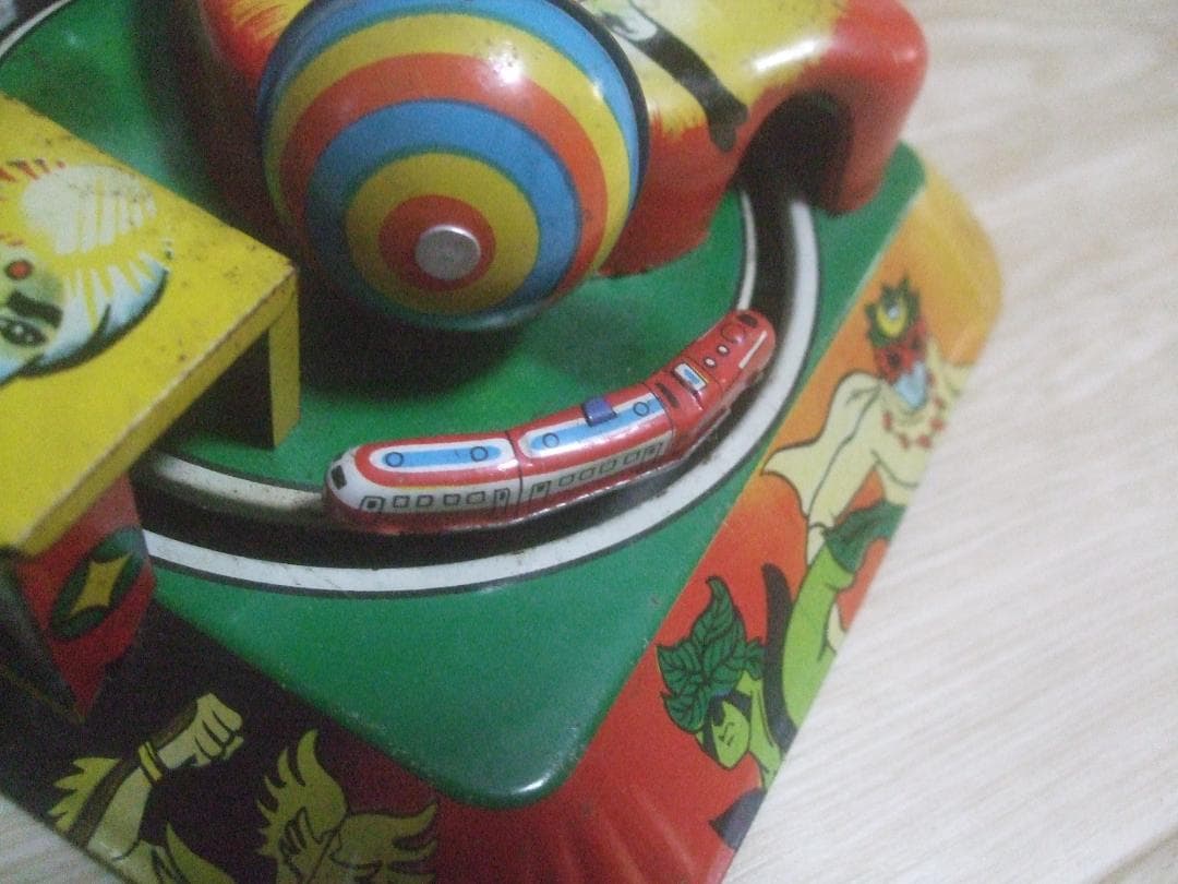 昭*様 ヨネザワ★ レインボーマン ★でんしゃまわり ブリキ ゼンマイ・萬年社