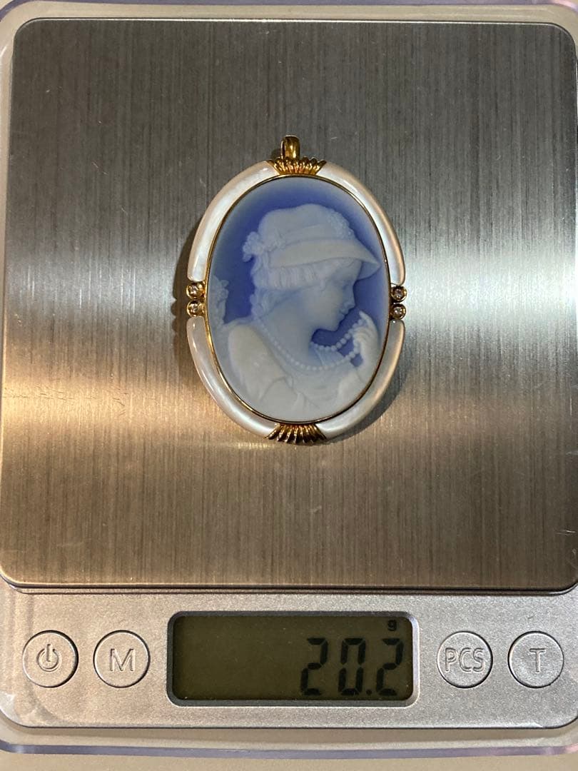 カメオブローチ K18 ダイヤ