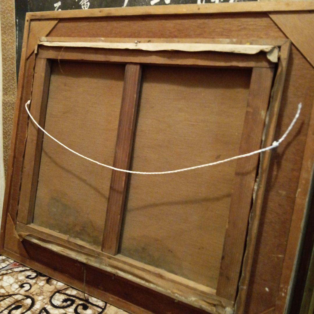 戦前後〜昭和３０年代当時物横幅６９Ｘ縦６２Ｘ厚さ４センチ可愛いらしい構図油絵品