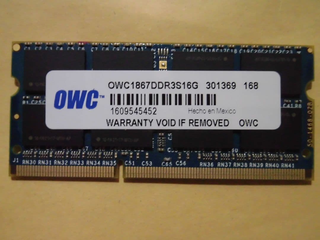 かなり貴重！OWC PC3 -14900 16GB ノート用メモリ 中古品