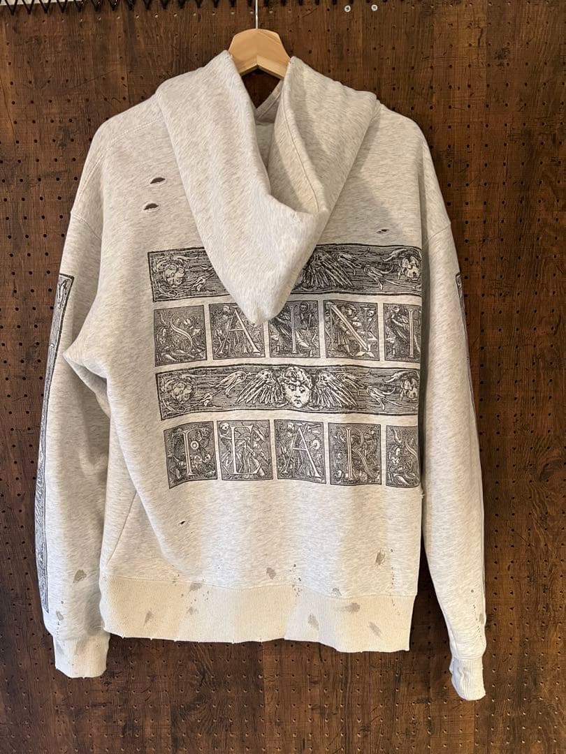 セントマイケル　ダメージ加工 グレー パーカー Lサイズ