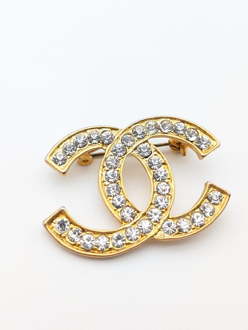 CHANEL　シャネル　ブローチ　ゴールド　ラインストーン　ココマーク