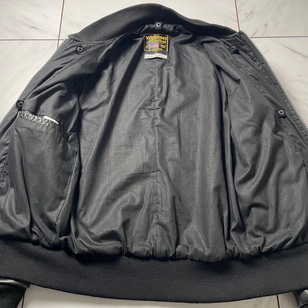 VANSON × Ron Herman Team Jacket 牛革 黒 36
