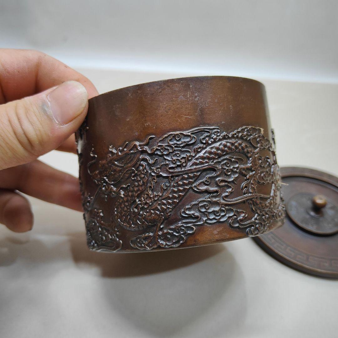 銅製 龍鳳呈祥茶壺 茶道具 香道具 装飾品 工芸品 置物
