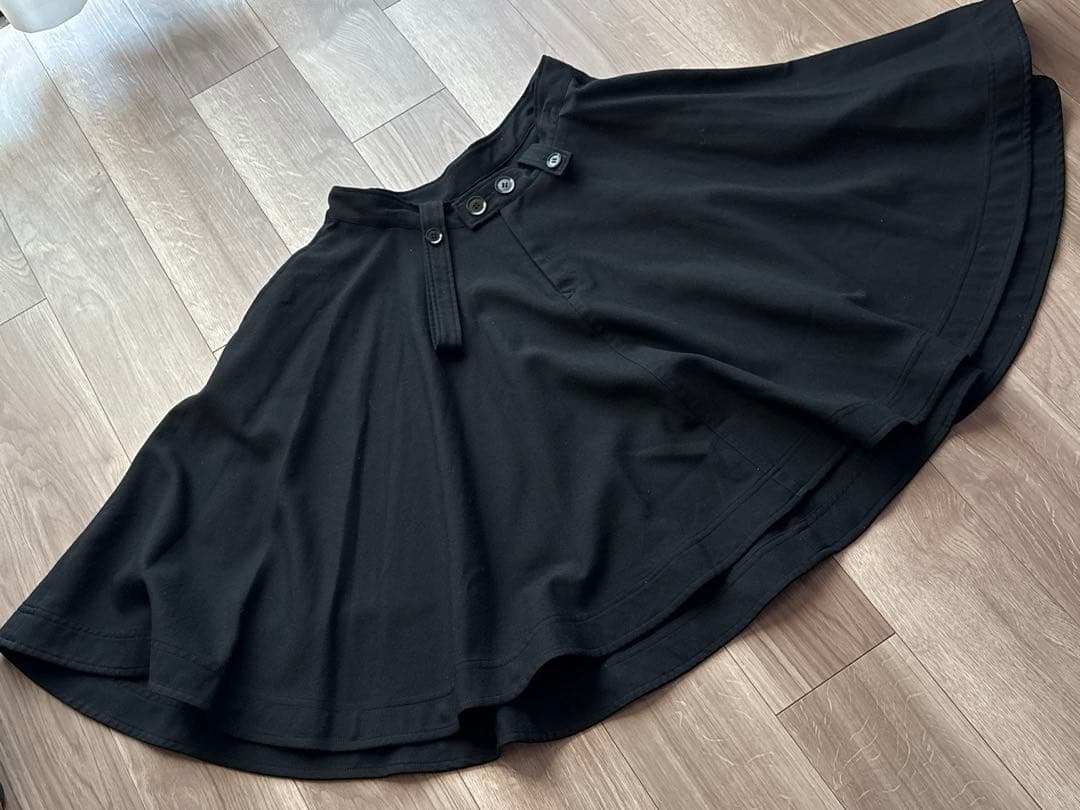 Y'sフレアスカート ブラック