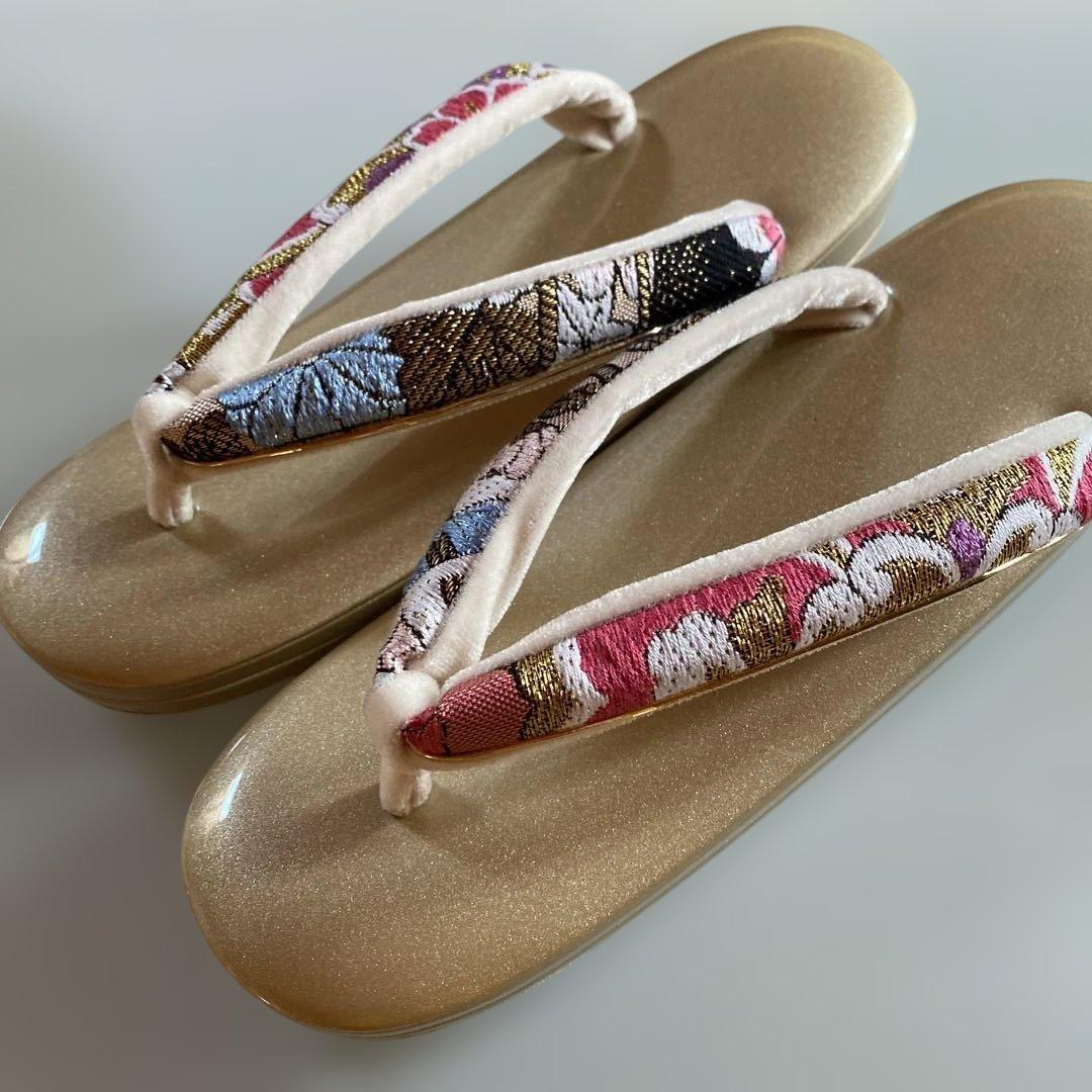 成人式　振袖　日本製　西陣帯地使用　和装バッグぞうりセット　リバーシブル　L