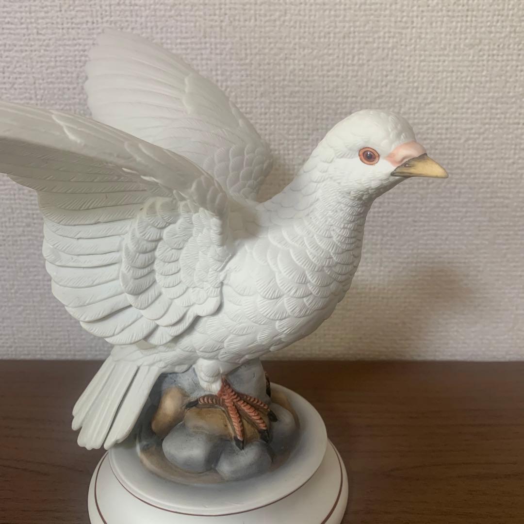 ハト　置物　鳩　陶磁器　日本製　White Dove by Andrea 現状品