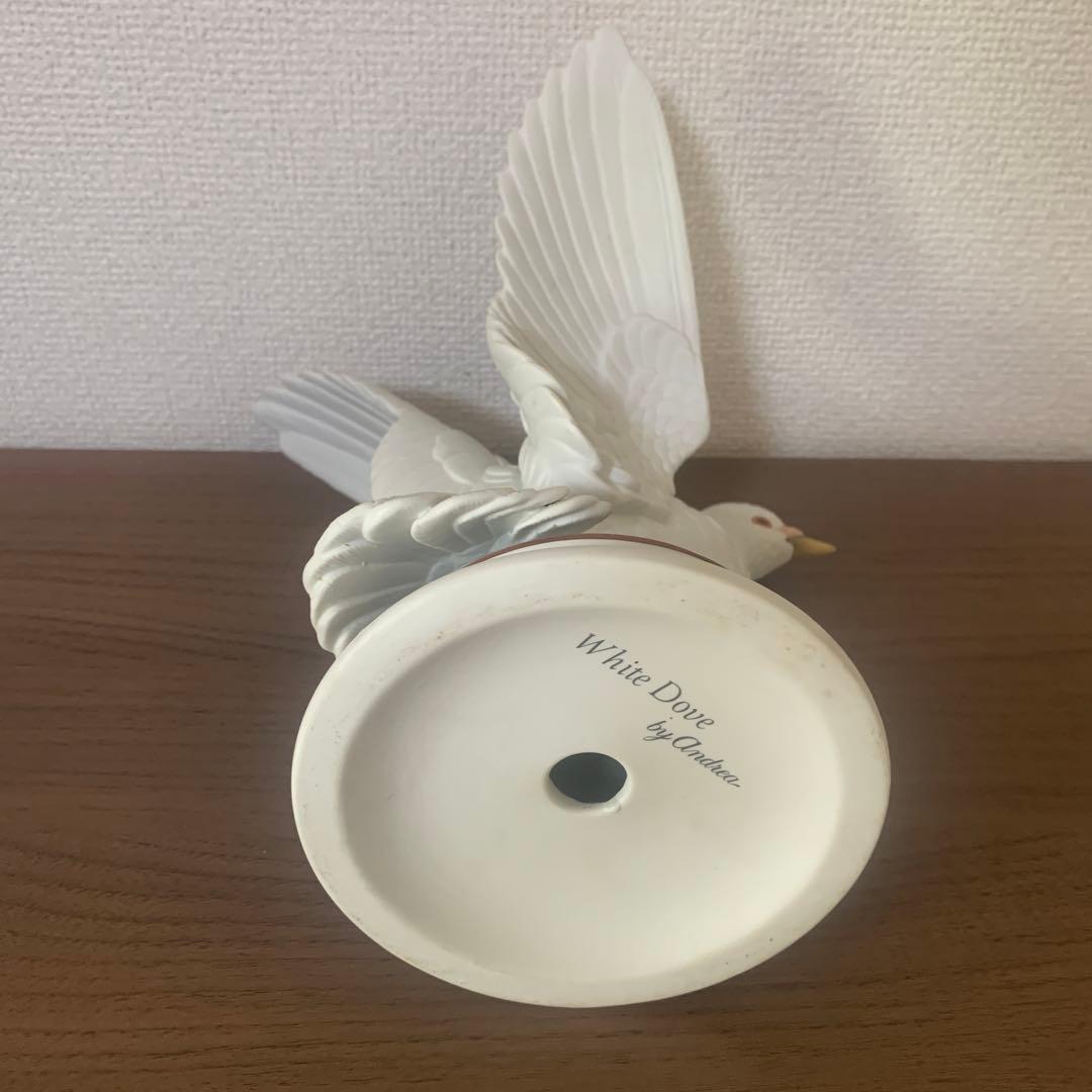 ハト　置物　鳩　陶磁器　日本製　White Dove by Andrea 現状品