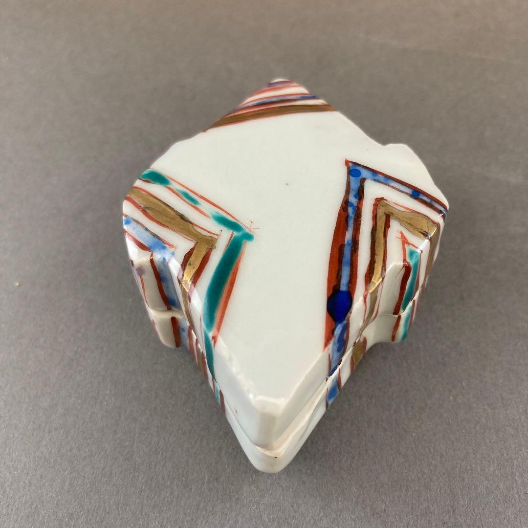 茶道具　香合ひし　金彩色絵　廣永窯　共箱　S151KG