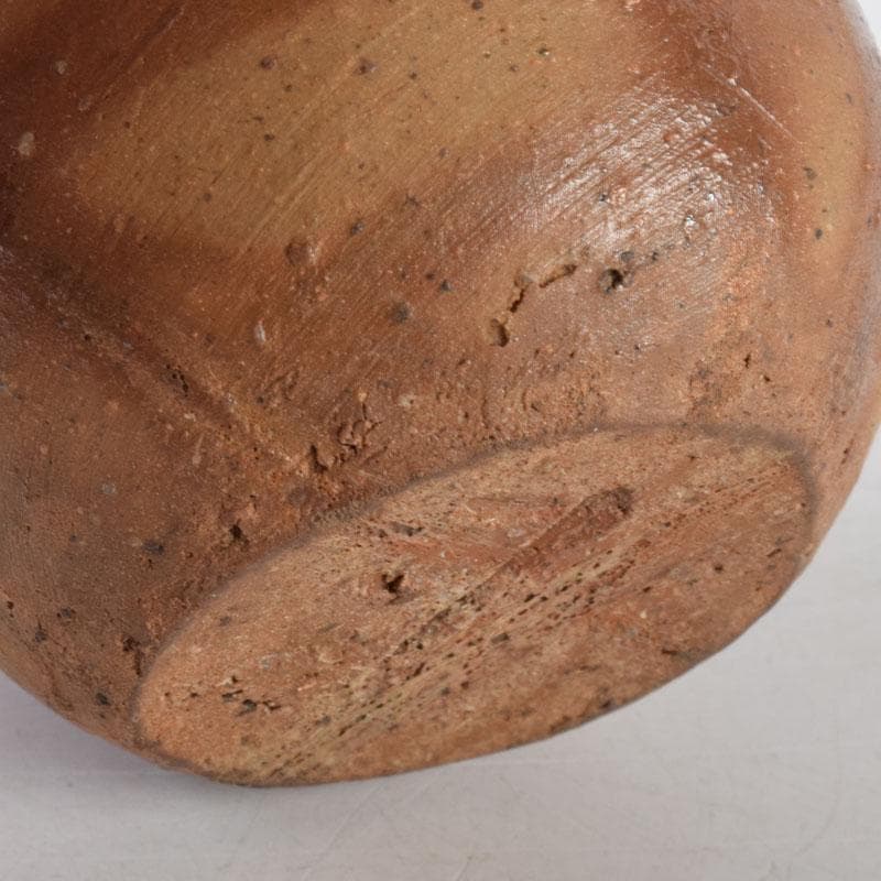 茶道具　備前焼　森宝山造　火襷　茶入　仕覆付　共箱　V　8595