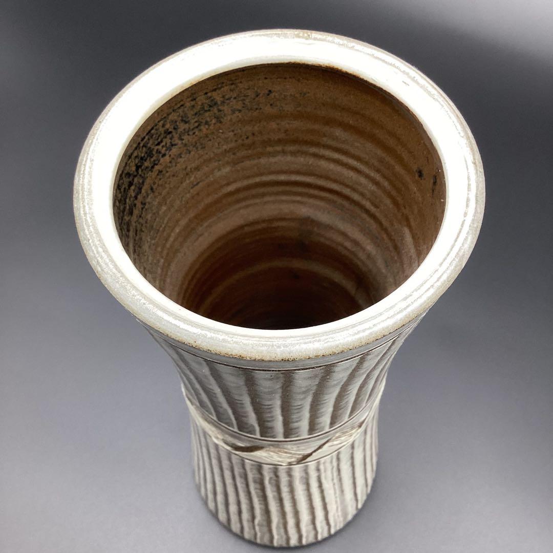 小石原焼　花入れ　杵型　刷毛目花入　箱無し