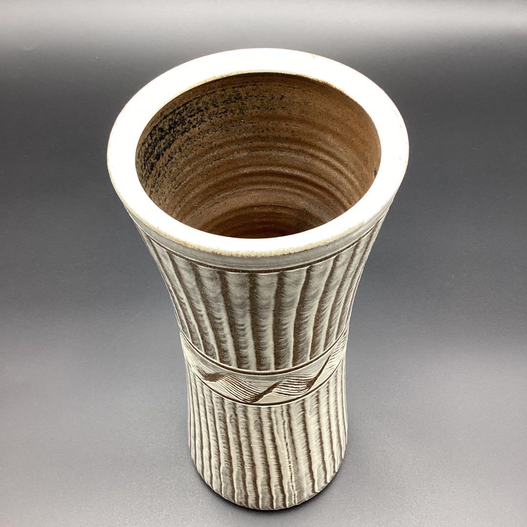 小石原焼　花入れ　杵型　刷毛目花入　箱無し