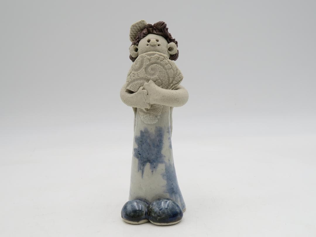 青芳人形 5点セット 陶器人形 森元青芳 砥部焼 オブジェ 置物 インテリア