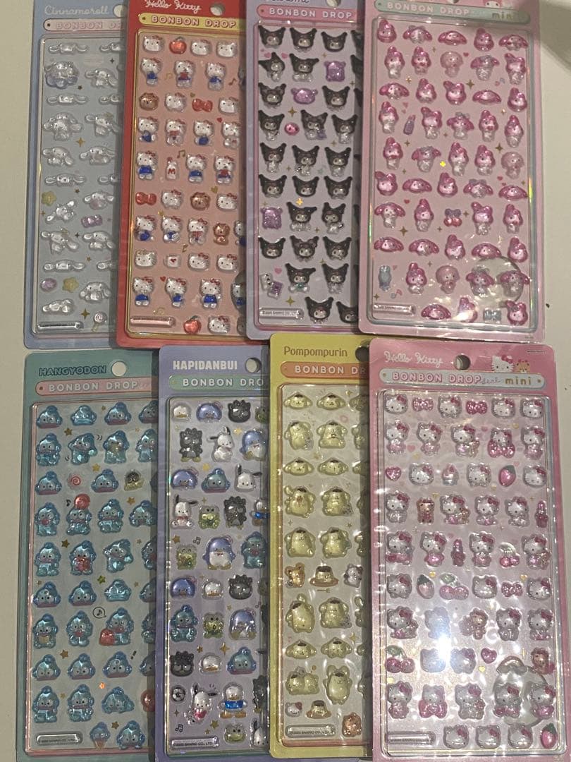 【正規品】サンリオ ボンボンドロップシール　ミニ ８枚セット