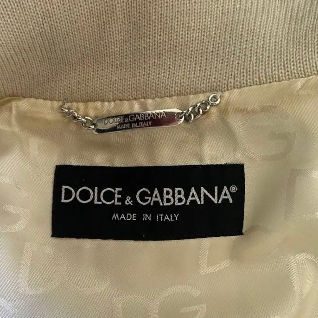 M　Dolce & Gabbana ホワイトレザーライダースジャケット