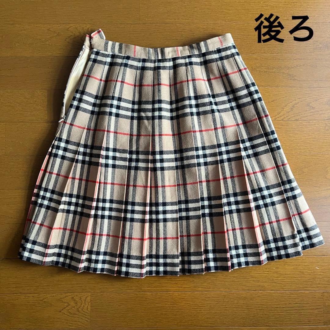 BURBERRY チェック柄 ウールプリーツスカート