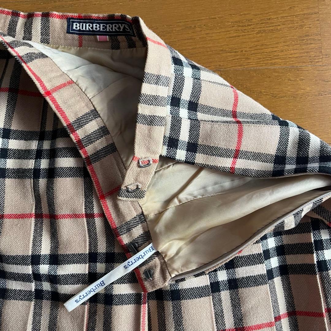 BURBERRY チェック柄 ウールプリーツスカート