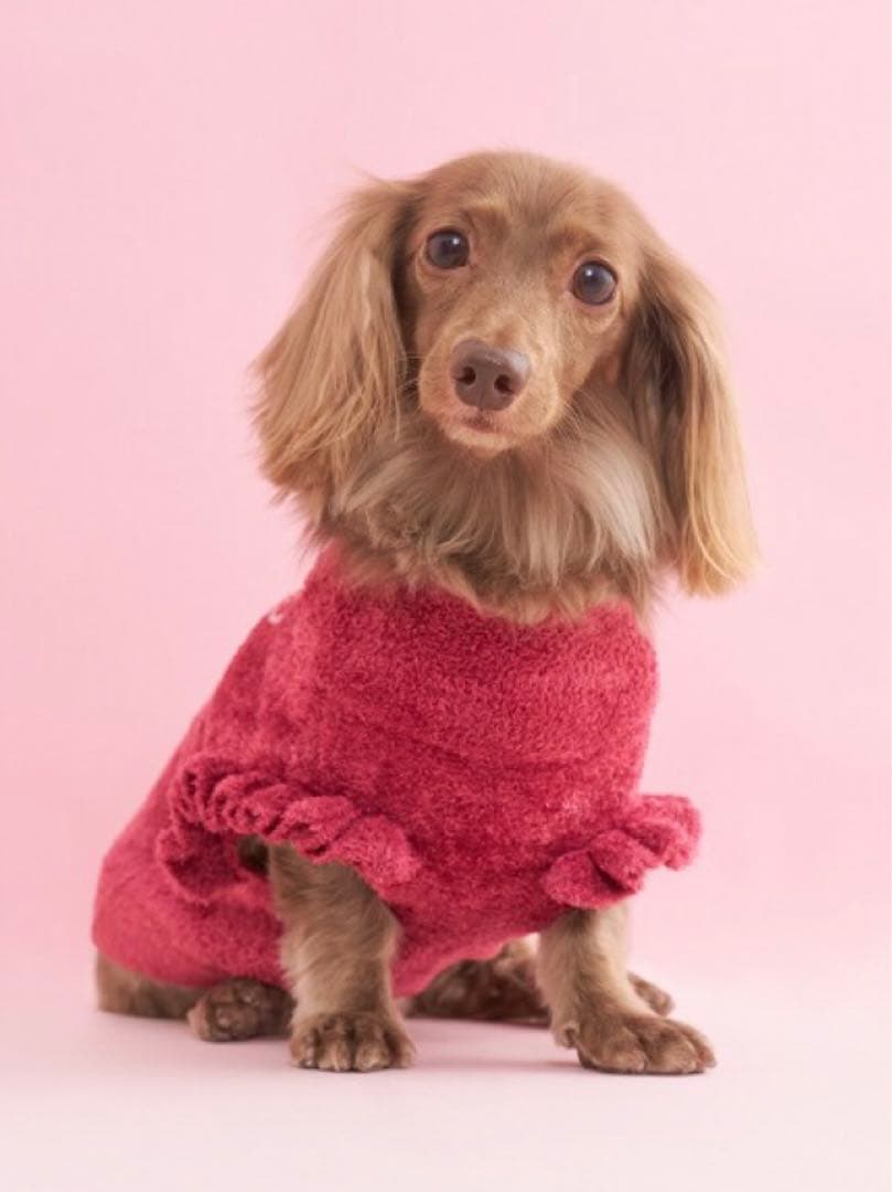 ジェラートピケ　オータムケーキジャガードプルオーバー　ピンク　レッド　Mサイズ