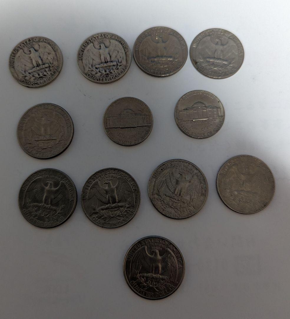 クォーター10枚と5セント2枚 計12枚セット 希少ミントマークの物あり