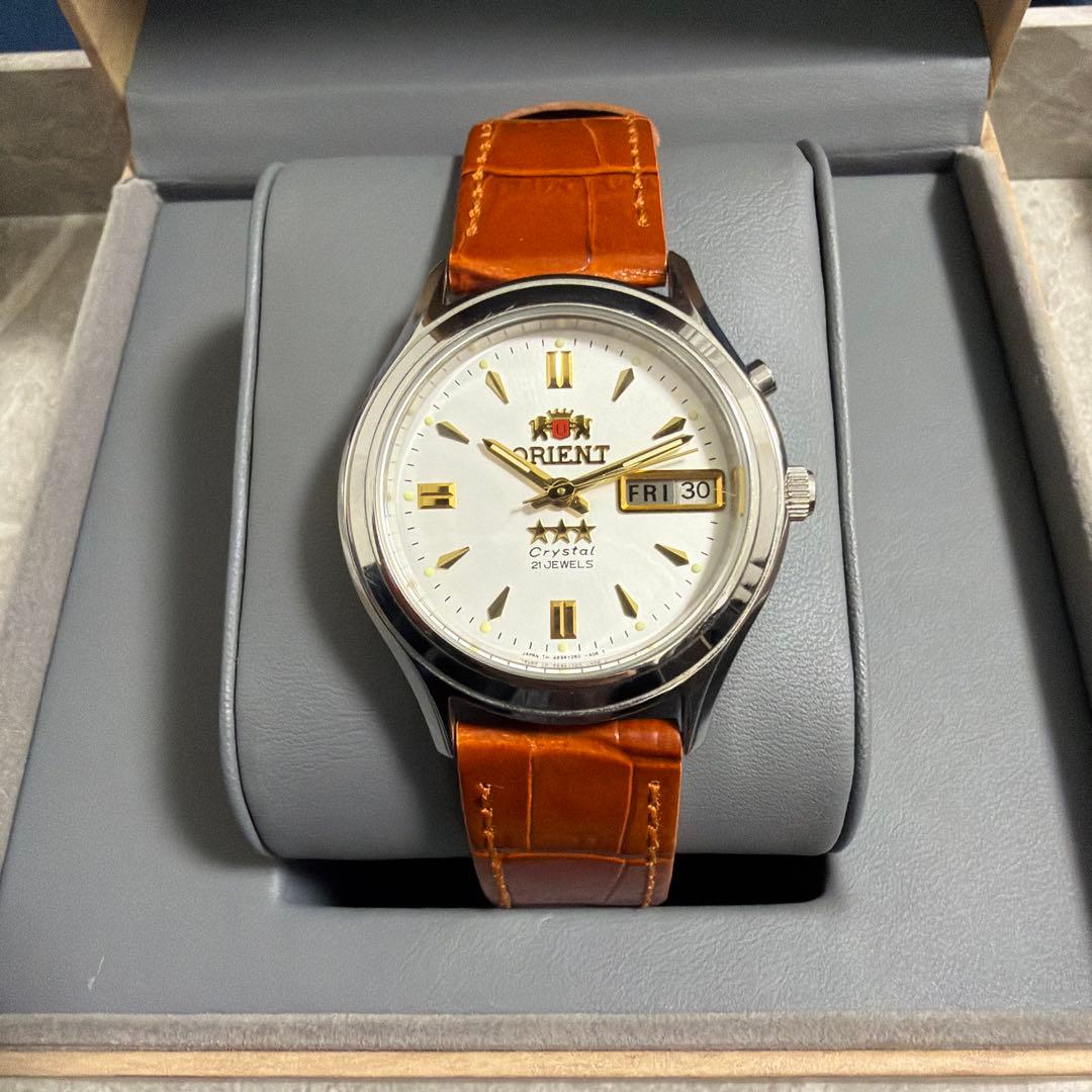 【稼動品】ORIENT オリエント スリースター 自動巻き デイデイト 21石